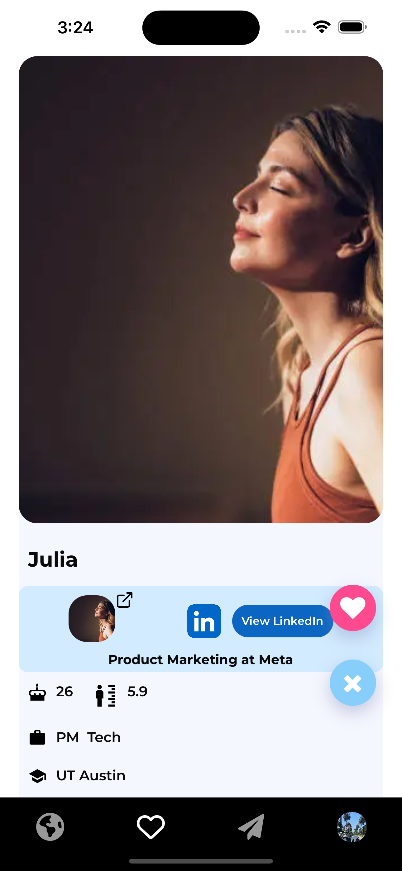DatePro profile screen