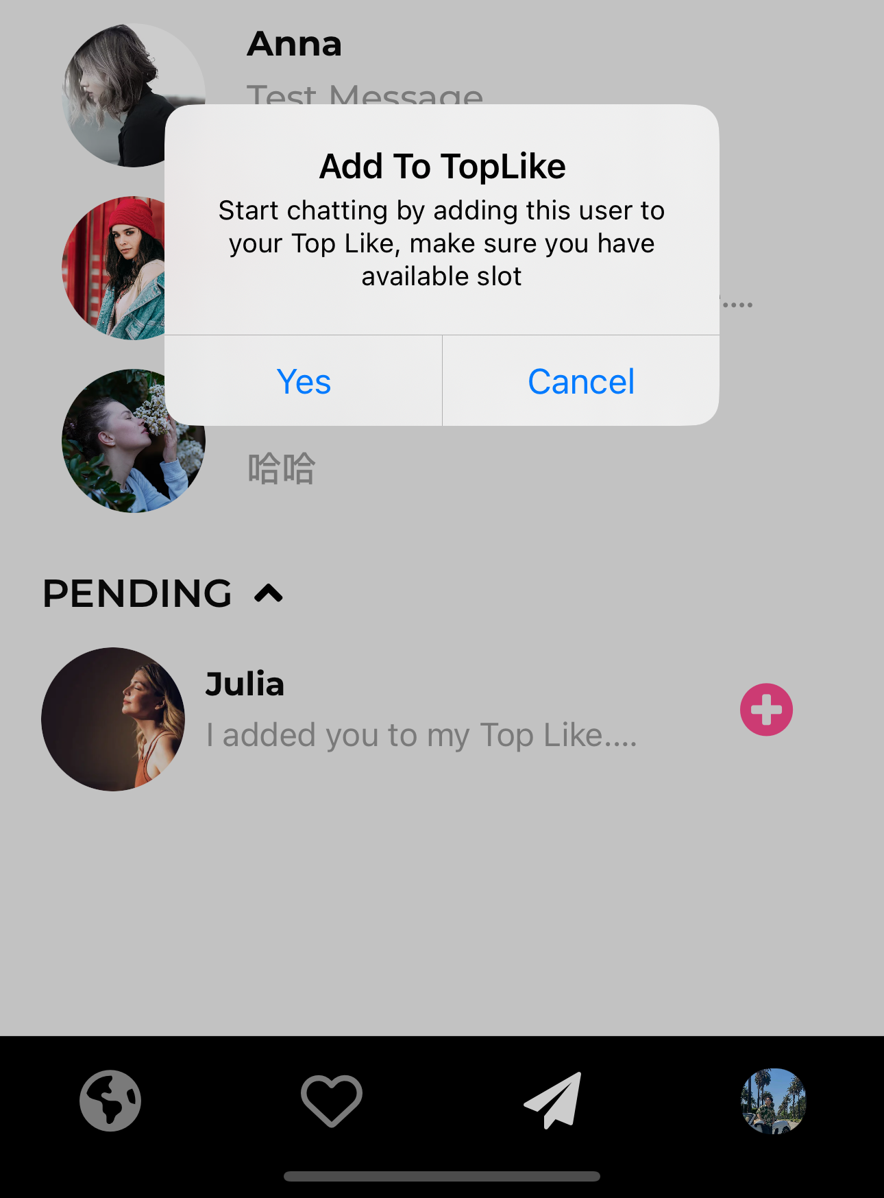 DatePro chat screen